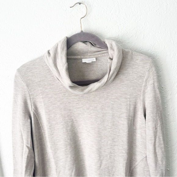 J. Jill Sweatshirt Women's Medium Cream Gray Cowl Neck Tunic Athleisure Cozy - Picture 3 of 8